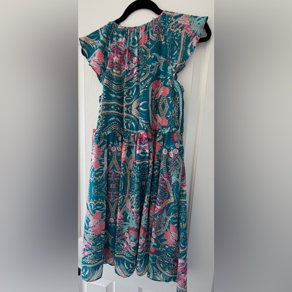 Vince Camuto Teal and Pink Floral Dress - Picture 7 of 7